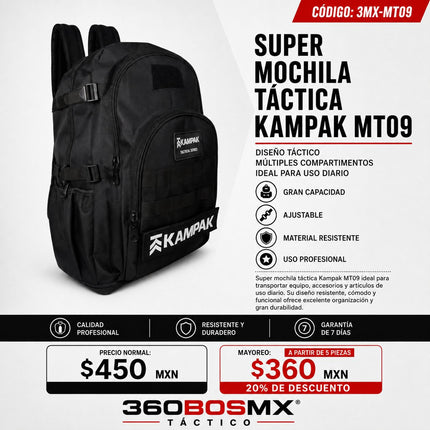 Mochila Tactica KAMPAK Negro