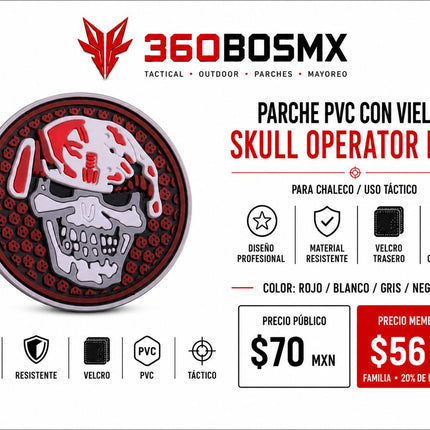 Parche PVC c/ Velcro Skull Operator A1