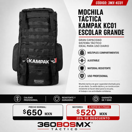 Mochila Tactica KAMPAK Negro