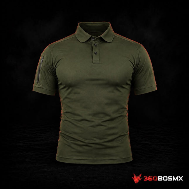 Playera Polo Táctica Manga Corta Transpirable con Bolsillos
