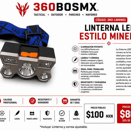 Lampara Led Recargable Minero