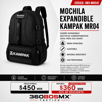 Mochila Tactica KAMPAK Negro