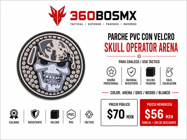 Parche PVC c/ Velcro Skull Operator