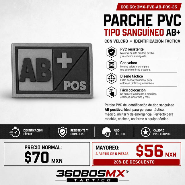 Parche PVC Tipo De Sangre