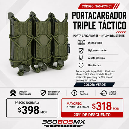 Porta Cargador Triple Tactico