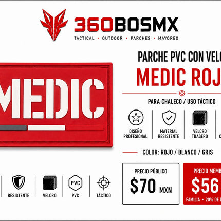 Parche PVC c/ Velcro Medic