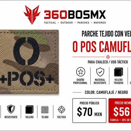 Parche Tela c/ Velcro Tipo De Sangre