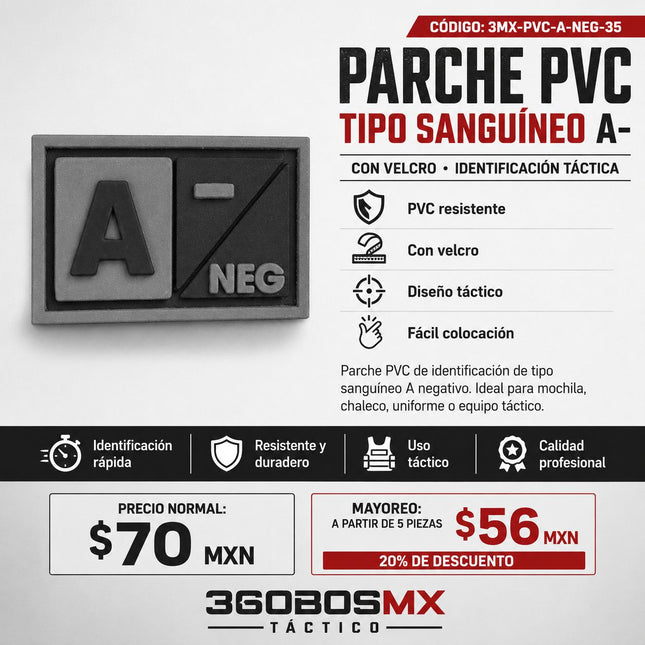 Parche PVC Tipo De Sangre