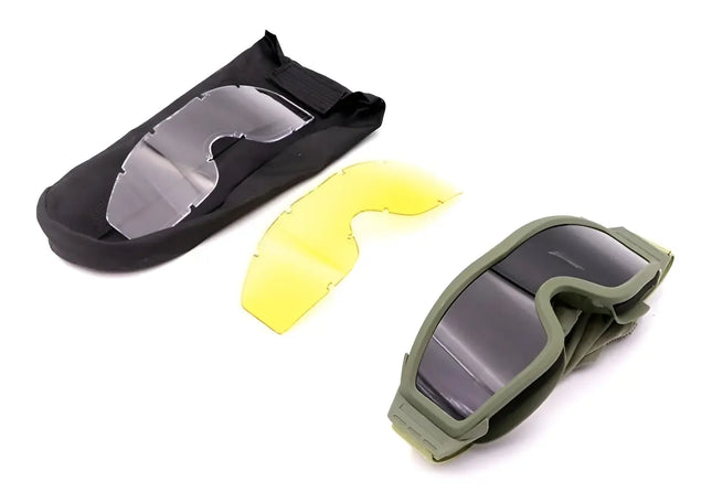 Goggles tácticos con 3 micas — Verde MPMM