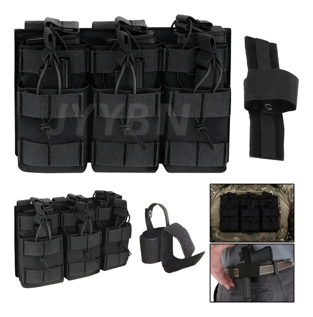 Cartuchera negra MOLLE para hasta seis cargadores, foto de referencia