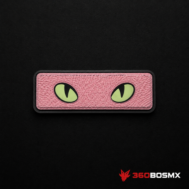 Parche PVC Ojos Felinos Rosa con Velcro
