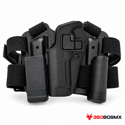 Holster táctico de piernera PJ046 para SIG Sauer P220, P225 y P226, negro, mano derecha, kit completo 360BOSMX