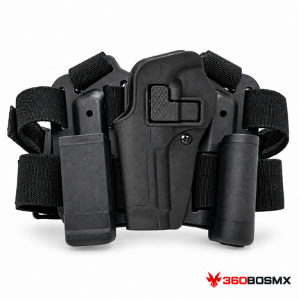 Holster táctico de piernera PJ046 para SIG Sauer P250 y P320, negro, mano derecha, kit completo 360BOSMX