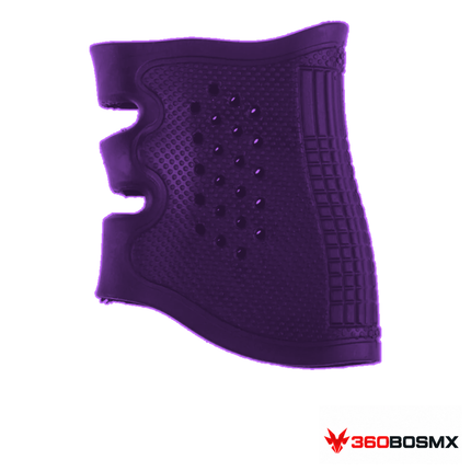 Grip táctico ergonómico PJ210 color morado, vista frontal 360BOSMX