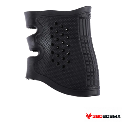 Grip táctico ergonómico PJ210 color negro, vista frontal 360BOSMX