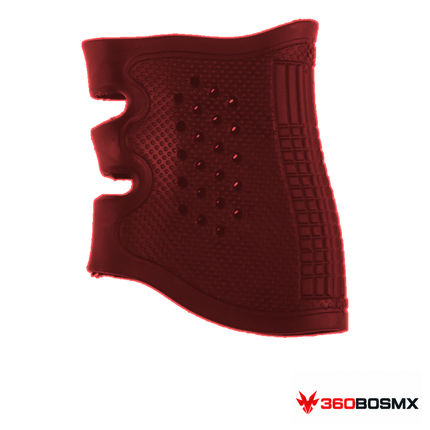 Grip táctico ergonómico PJ210 color rojo, vista frontal 360BOSMX