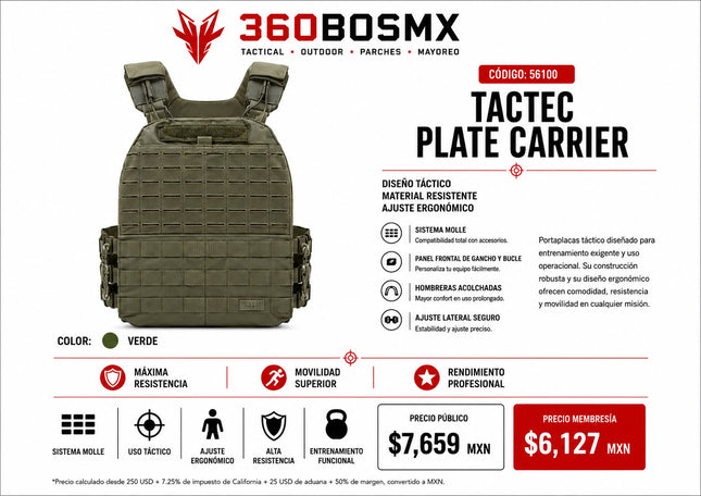 Chaleco Tactec plate carrier
