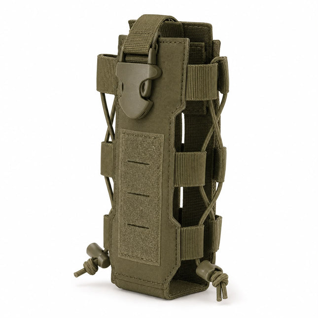 Funda Táctica MOLLE Porta Radio y Botella Ajustable verde 180 JD
