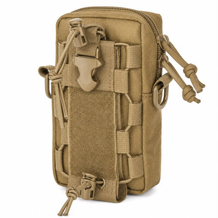 Funda Táctica MOLLE Porta Celular y Gadgets para Cinturón o Mochila kaki 190 JD