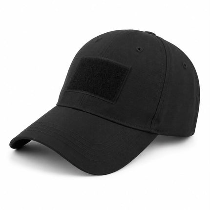 Gorra negra Táctica Ajustable con Velcro para Parches 120 JD