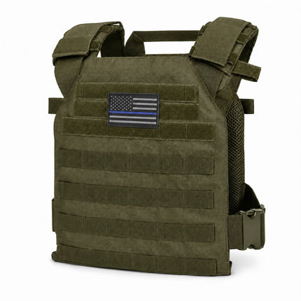 Chaleco Táctico ligero porta placas con sistema molle verde 844 JD