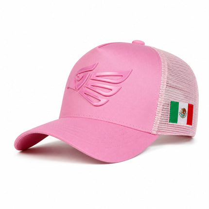 Gorra Rosa Trucker Ajustable con Águila Mexicana en Relieve 3D 198 JD