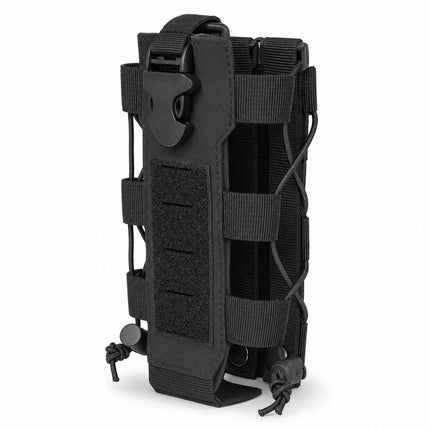 Funda Táctica MOLLE Porta Radio y Botella Ajustable Negro 180 JD