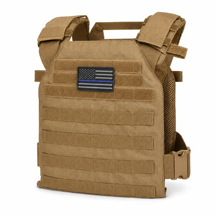Chaleco Táctico ligero porta placas con sistema molle kaki 844 JD