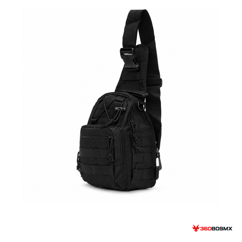 Mochila táctica cruzada MOLLE SN520 negra | 360BOSMX
