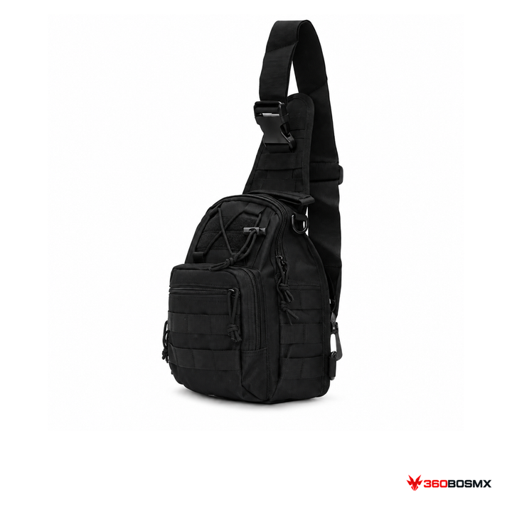 Mochila táctica cruzada MOLLE SN520 negra | 360BOSMX