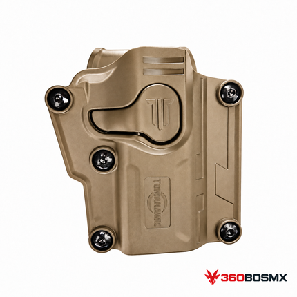 Funda holster WG88 caqui sobre fondo blanco con logo 360BOSMX; imagen adaptada de la versión negra