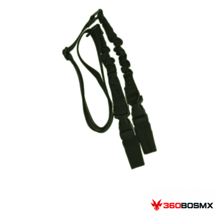 Portafusil táctico bungee X241 color verde militar, vista completa 360BOSMX
