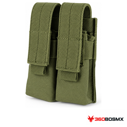 Porta cargador doble MOLLE YB1404 — Verde militar